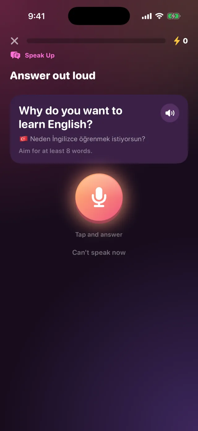 Speak the Answer game